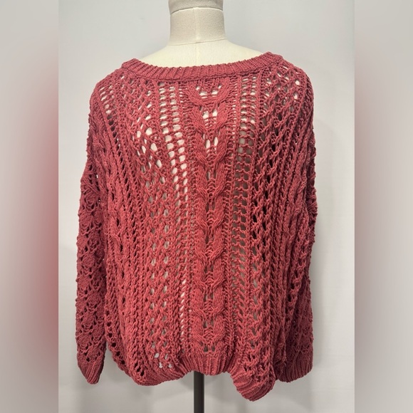 Elodie Womens Chunky Knit Sweater Pink Size Small - Picture 2 of 13